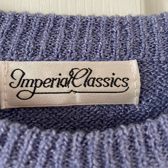 Imperial Classics blue/purple cap sleeve sweater  size L - Picture 3 of 5